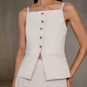 Christian Lacroix Gray Crepe Vest With Thin Straps office Academia
